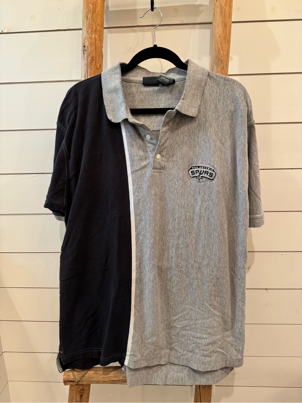 Active Mens Two-Tone Black and Grey Polo